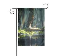 WZYCWB The Girl by the River Drapeaux de jardin 30,5 x 45,7 cm Drapeaux suspendus décoratifs de jardin