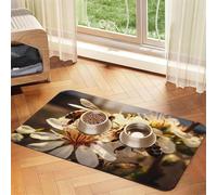 WZYCWB The Honeybee Sets de table absorbants pour animaux de compagnie imprimés 30 x 45 cm Tapis de nourriture antidérapant pour chiens et chats