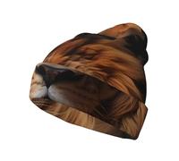 WZYCWB The Lion's Gaze Bonnet tricoté chaud pour randonnée, camping, voyage et divers scénarios en plein air Noir