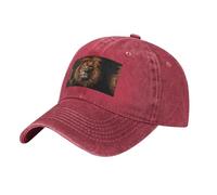 WZYCWB The Lion's Gaze Casquette de baseball noire à la mode, casquette de golf respirante à séchage rapide pour le sport et les loisirs, Rouge, Taille unique