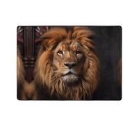 WZYCWB The Lion's Gaze Tapis imprimé 203,2 x 147,3 cm, doux et antidérapant, convient pour les tables de chevet, les bureaux, les balcons et autres espaces.