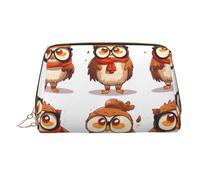 WZYCWB The Majestic Lion Trousse à cosmétiques en cuir imprimé Sac de rangement élégant et portable, La chouette savante, Taille unique