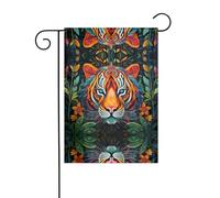 WZYCWB The Mighty Tiger Drapeaux décoratifs de jardin imprimés, petits drapeaux d'extérieur imperméables, décoration d'ambiance festive