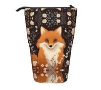 WZYCWB The Sitting Fox Porte-stylo rétractable imprimé Convient pour une utilisation comme simple trousse de maquillage, portefeuille, etc.