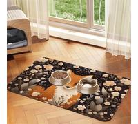 WZYCWB The Sitting Fox Sets de table absorbants pour animaux de compagnie imprimés Tapis de nourriture antidérapants pour chiens et chats