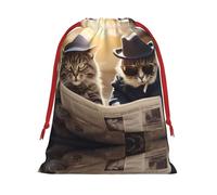 WZYCWB The Two Cool Cats L Sac cadeau imprimé Idéal pour les mariages, Noël et les vacances S/M/L