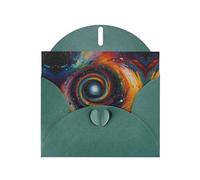 WZYCWB The vortex of art Cartes de vacances en papier nacré vert foncé 15,2 x 10,2 cm - Avec enveloppes pour anniversaires, mariages et condoléances