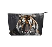 WZYCWB Tiger at Rest Trousse à maquillage en velours côtelé pour femme avec fermeture éclair, convient pour les voyages et le rangement quotidien, les cosmétiques