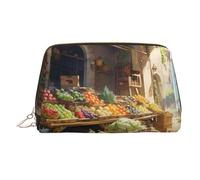 WZYCWB Trousse à cosmétiques en cuir à motif étal de fruits - Parfaite pour les bagages à main ou l'organisation à la maison, Étalage de fruits, Taille unique