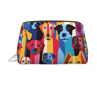 WZYCWB Trousse à cosmétiques en cuir imprimé carrelage - Sac de rangement élégant et portable pour cosmétiques, The Staring Dog., Taille unique