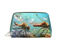 WZYCWB Trousse à cosmétiques en cuir imprimé carrelage - Sac de rangement élégant et portable pour cosmétiques, La libellule silencieuse, Taille unique