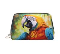 WZYCWB Trousse à cosmétiques en cuir imprimé chien berger solide - Sac de rangement cosmétique élégant et portable, Perroquet ., Taille unique