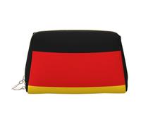 WZYCWB Trousse à cosmétiques en cuir imprimé drapeau allemand - Sac de rangement élégant et portable, Drapeau allemand., Taille unique
