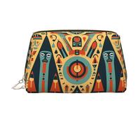 WZYCWB Trousse à cosmétiques en cuir imprimé Trompe l'œil - Sac de rangement cosmétique élégant et portable, Triangle Tower Image Man, Taille unique