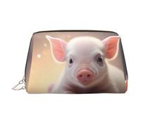 WZYCWB Trousse à cosmétiques en cuir imprimé Trompe l'œil - Sac de rangement cosmétique élégant et portable, Petit cochon, Taille unique