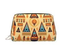 WZYCWB Trousse à cosmétiques en cuir imprimé Trompe l'œil - Sac de rangement cosmétique élégant et portable, Symbole de la tour triangulaire, Taille unique
