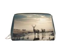 WZYCWB Trousse à cosmétiques en cuir imprimé Trompe l'œil - Sac de rangement cosmétique élégant et portable, Rivière Tranquil, Taille unique