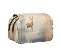 WZYCWB Trousse à crayons portable à motif cerf de loin, idéale pour organiser les stylos au bureau ou ranger des pinceaux de maquillage