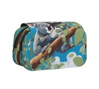 WZYCWB Trousse à crayons portable avec deux adorables koalas, idéale pour organiser les stylos au bureau ou ranger des pinceaux de maquillage