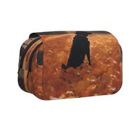 WZYCWB Trousse à crayons portable avec feuilles et chiens, idéale pour organiser les stylos au bureau ou ranger des pinceaux de maquillage