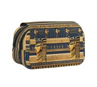 WZYCWB Trousse à crayons portable avec fresques pharaoniques égyptiennes, idéale pour organiser les stylos au bureau ou ranger les pinceaux de maquillage