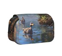 WZYCWB Trousse à crayons portable avec impression canards colverts idéale pour organiser les stylos au bureau ou ranger des pinceaux de maquillage