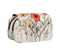 WZYCWB Trousse à crayons portable avec impression de fleurs linéaires, idéale pour organiser les stylos au bureau ou ranger des pinceaux de maquillage