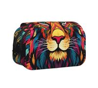 WZYCWB Trousse à crayons portable avec impression lion Mighty - Idéale pour organiser les stylos au bureau ou ranger des pinceaux de maquillage
