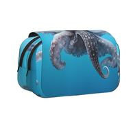 WZYCWB Trousse à crayons portable avec impression pieuvre dans la mer, idéale pour organiser des stylos au bureau ou ranger des pinceaux de maquillage