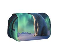 WZYCWB Trousse à crayons portable avec imprimé petit ours polaire, idéale pour organiser les stylos au bureau ou ranger des pinceaux de maquillage