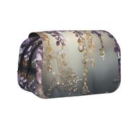 WZYCWB Trousse à crayons portable avec motif fleur violette en cristal, idéale pour organiser les stylos au bureau ou ranger des pinceaux de maquillage