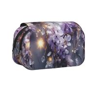 WZYCWB Trousse à crayons portable avec pendentif imprimé fleur violette idéale pour organiser les stylos au bureau ou ranger des pinceaux de maquillage