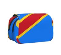 WZYCWB Trousse à crayons portable Drapeau du Congo idéale pour organiser les stylos au bureau ou ranger des pinceaux de maquillage