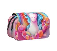 WZYCWB Trousse à crayons portable licorne arc-en-ciel idéale pour organiser les stylos au bureau ou ranger des pinceaux de maquillage
