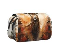 WZYCWB Trousse à crayons portable Little Deer Forest Printing idéale pour organiser les stylos au bureau ou ranger des pinceaux de maquillage