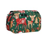 WZYCWB Trousse à crayons portable Père Noël et cerf de Noël, idéale pour organiser des stylos au bureau ou ranger des pinceaux de maquillage