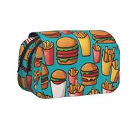 WZYCWB Trousse à crayons portable pour hamburger frites de dessin animé, idéale pour organiser les stylos au bureau ou ranger des pinceaux de maquillage