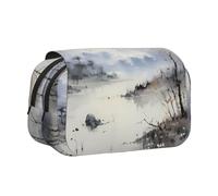 WZYCWB Trousse à crayons portable pour impression de peinture à l'encre de paysage, idéale pour organiser les stylos au bureau ou ranger des pinceaux de maquillage