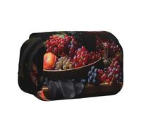 WZYCWB Trousse à crayons portable raisins et vin, idéale pour organiser les stylos au bureau ou ranger des pinceaux de maquillage