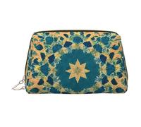WZYCWB Trousse à maquillage en cuir à motif floral - Parfaite pour les bagages à main ou l'organisation de la maison, Motif quadrilatère, Taille unique