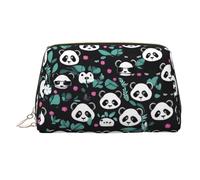 WZYCWB Trousse à maquillage en cuir à motif poissons sous-marins - Parfaite pour les bagages à main ou l'organisation à la maison, Visage mignon de panda, Taille unique