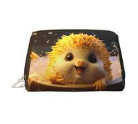 WZYCWB Trousse à maquillage en cuir à motifs maison - Parfaite pour les bagages à main ou l'organisation à la maison, Hérisson dans un bain moussant, Taille unique