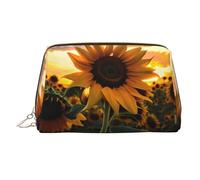 WZYCWB Trousse à maquillage en cuir avec motif avatar d'alpaga - Parfaite pour les bagages à main ou l'organisation à la maison, Tournesol de la ferme, Taille unique