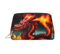 WZYCWB Trousse à maquillage en cuir avec motif chat et papillon - Parfaite pour le transport ou l'organisation de la maison, Roi dragon dans le feu, Taille unique