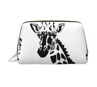 WZYCWB Trousse à maquillage en cuir avec motif chat et papillon - Parfaite pour le transport ou l'organisation de la maison, Girafe noire et blanche, Taille unique