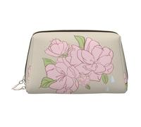 WZYCWB Trousse à maquillage en cuir avec motif chien sur herbe - Parfait pour le transport ou l'organisation de la maison, Fleurs de pêcher divisées, Taille unique