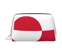 WZYCWB Trousse à maquillage en cuir avec motif drapeau des Philippines, parfaite pour les bagages à main ou l'organisation de la maison, Drapeau Groenland, Taille unique
