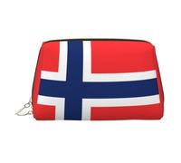 WZYCWB Trousse à maquillage en cuir avec motif drapeau des Philippines, parfaite pour les bagages à main ou l'organisation de la maison, Drapeau norvégien, Taille unique