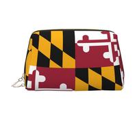 WZYCWB Trousse à maquillage en cuir avec motif drapeau des Philippines, parfaite pour les bagages à main ou l'organisation de la maison, Drapeau de l'État du Maryland, Taille unique