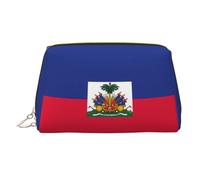 WZYCWB Trousse à maquillage en cuir avec motif drapeau des Philippines, parfaite pour les bagages à main ou l'organisation de la maison, Drapeau haïtien, Taille unique